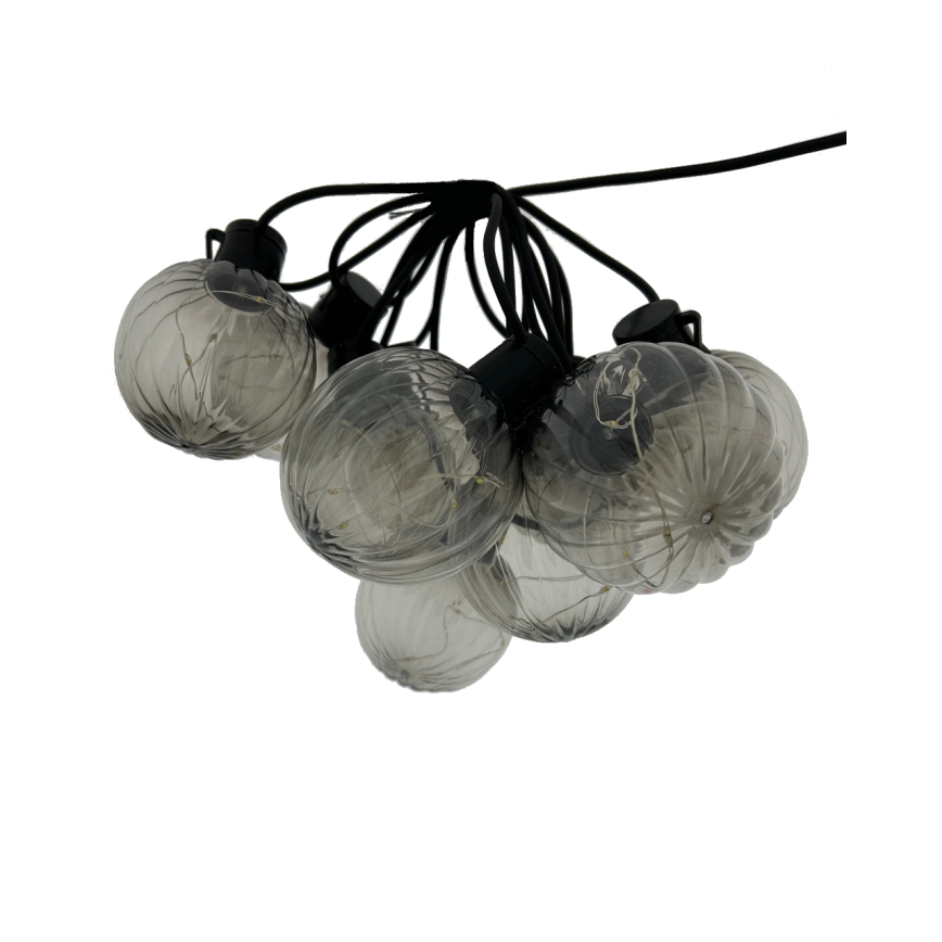LED spoljni dekorativni lanac 10xLED/0,15W/230V 6,8 m IP44 crna/dimna