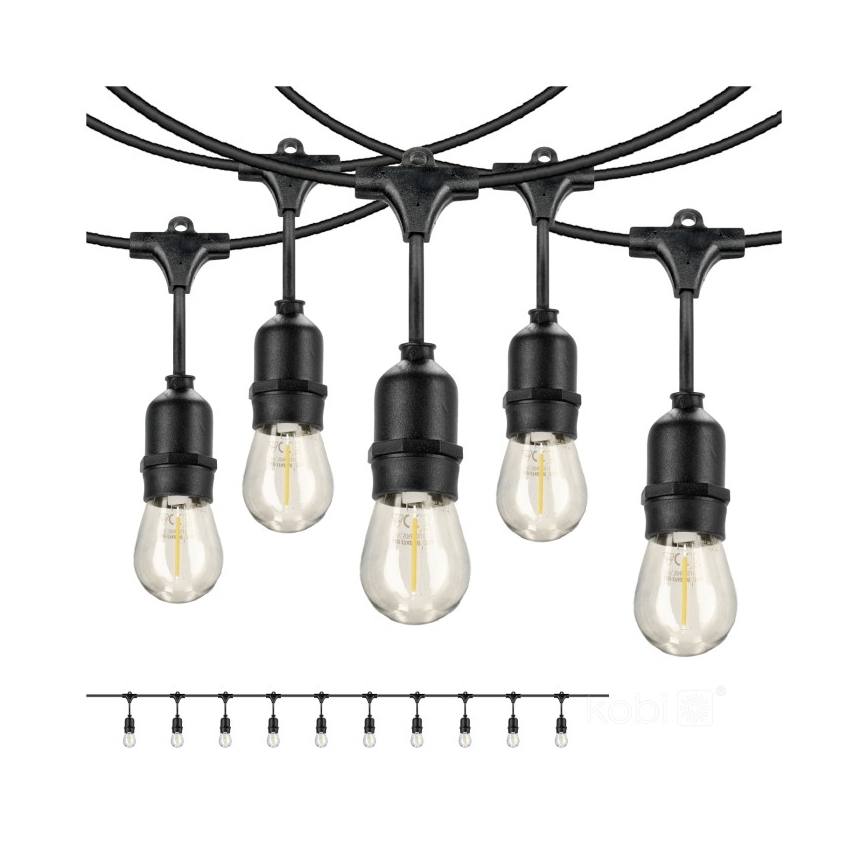 LED spoljni dekorativni lanac BAJA ST64 10xE27/1W/230V 10,9m IP44 topla bela