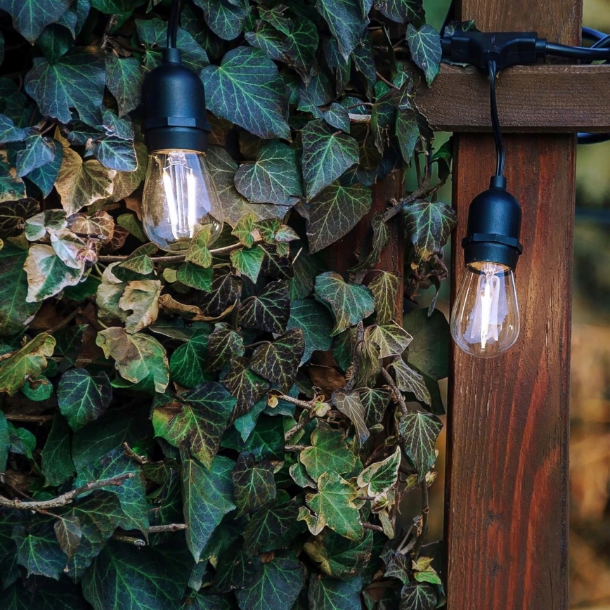 LED spoljni dekorativni niz 10xE27/1W/230V 6,44 m IP44 crna