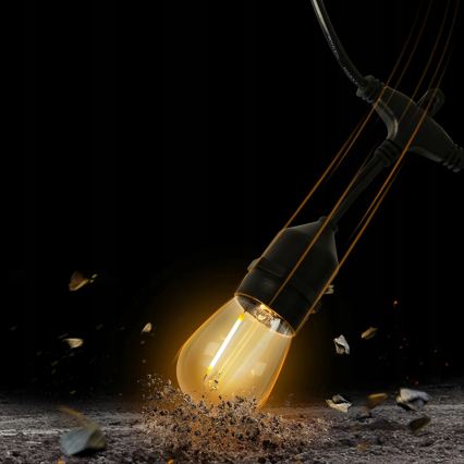 LED spoljni dekorativni niz 10xE27/1W/230V 6,44 m IP44 crna