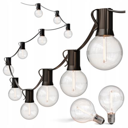 LED spoljni dekorativni niz 25xE12/1W/230V 17,5 m IP65 crna