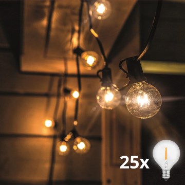 LED spoljni dekorativni niz GIRLANDA 25xE12 20m IP44 topla bela