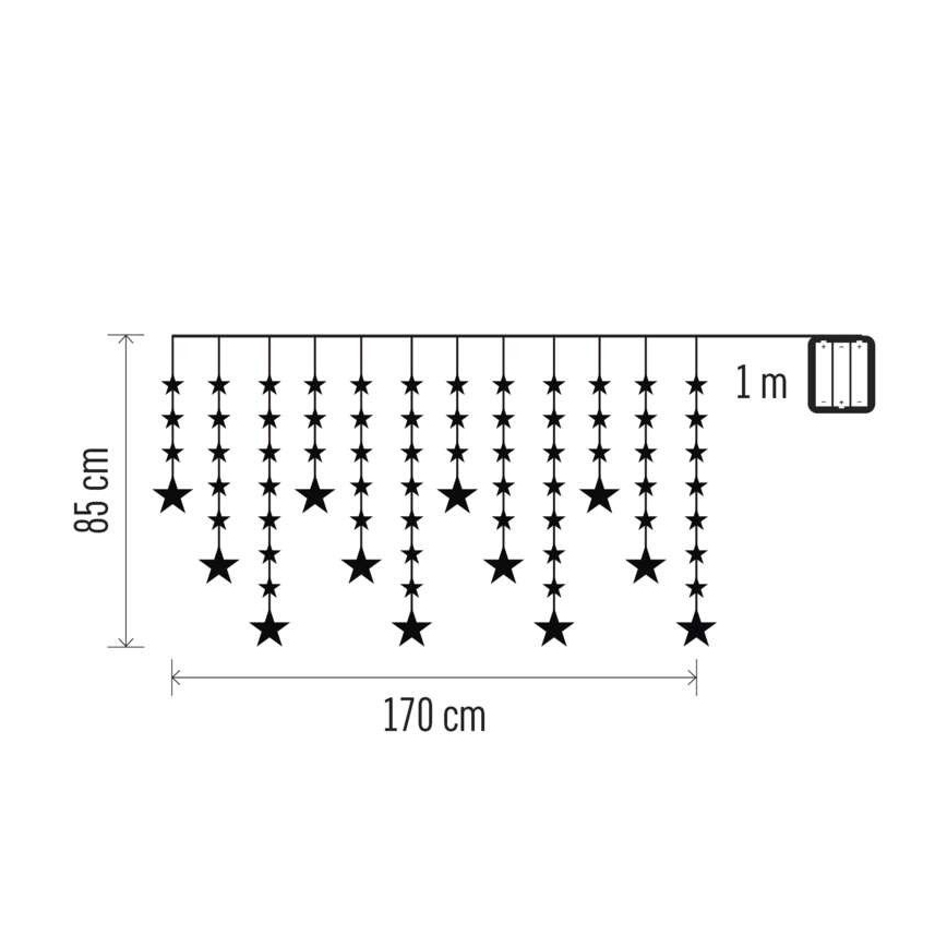 LED spoljni lanac 120xLED 3xAA 1,7 m IP44 topla bela