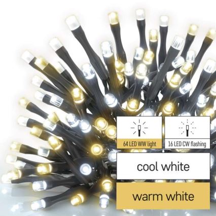 LED spoljni lanac 80xLED/2 funkcije 13m IP44 toplo/hladno belo