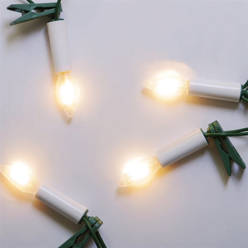 LED spoljni lanac FELICIA FILAMENT 20xE10 19m bela/topla bela IP44, Proizvedeno u Češkoj