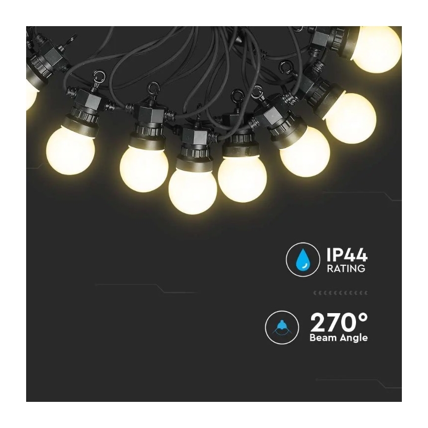 LED spoljni lanac STRING 10m 20xLED/0,5W/24/230V 3000K IP44