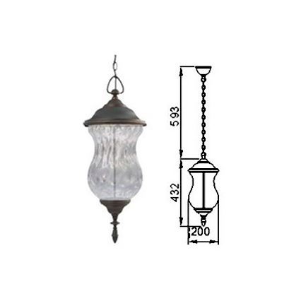 LED spoljni luster na lancu MARSYLIA 3xLED/3W/230V crna
