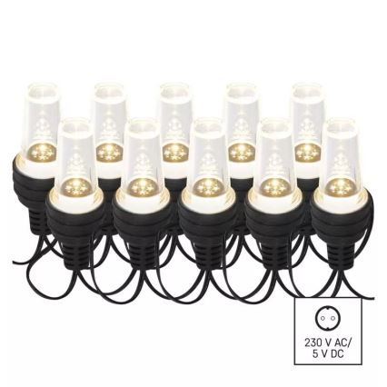 LED spoljni niz 10xLED/9,5 m IP44 hladno-bela