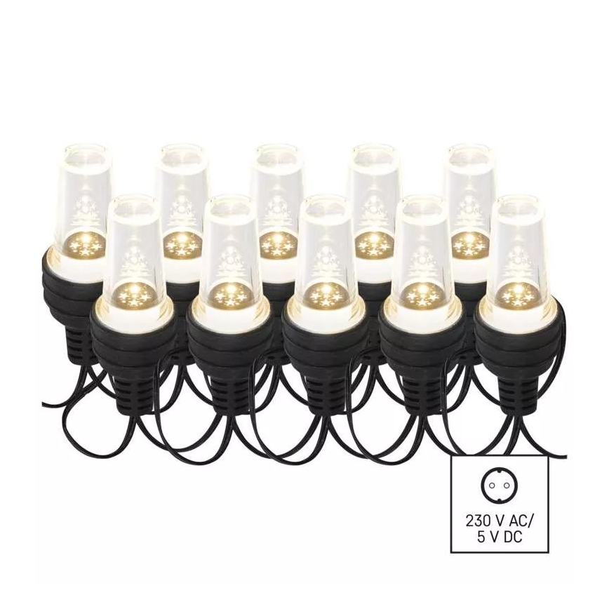 LED spoljni niz 10xLED/9,5 m IP44 hladno-bela