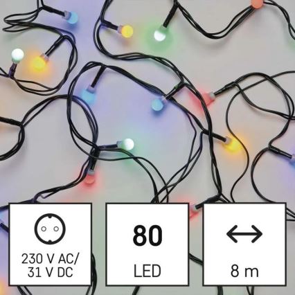LED spoljni niz, 80 LED, 8 režima, 13 m, višebojni, IP44