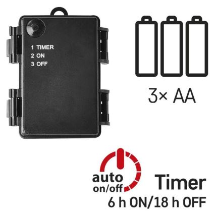 LED spoljni niz lampica 120xLED/3xAA 8,9m IP44 topla bela