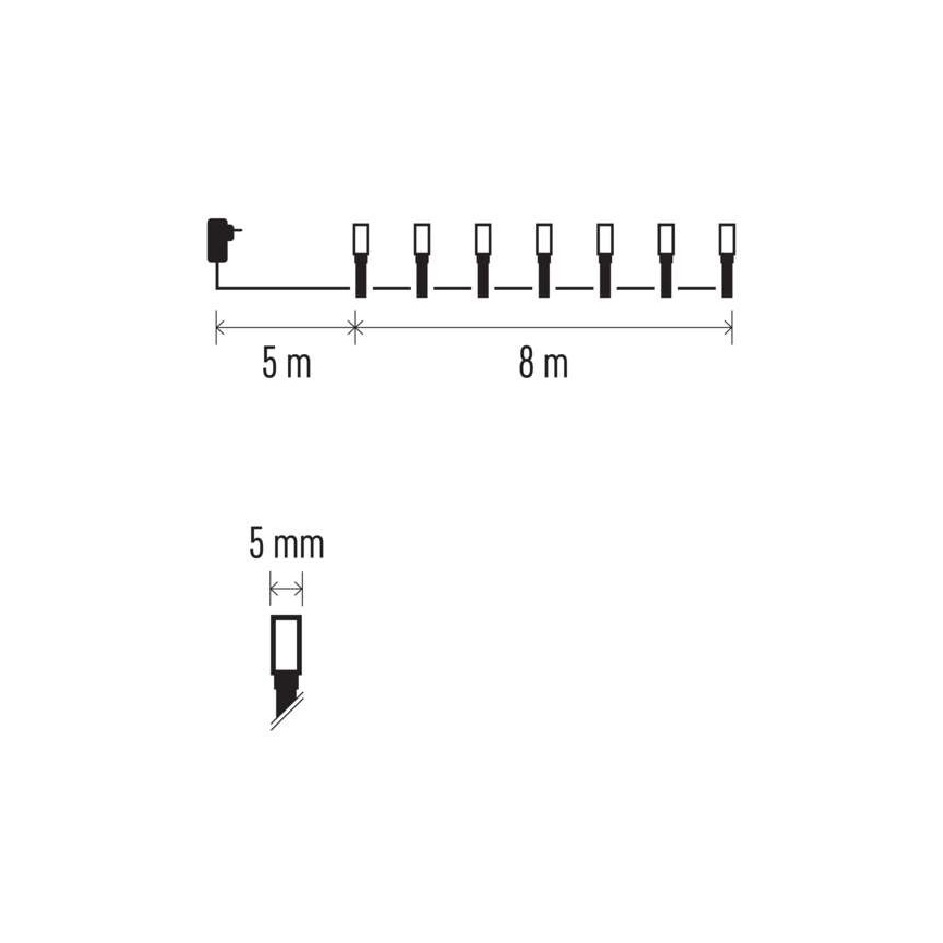 LED spoljni niz lampica 80xLED/13m IP44 višebojni