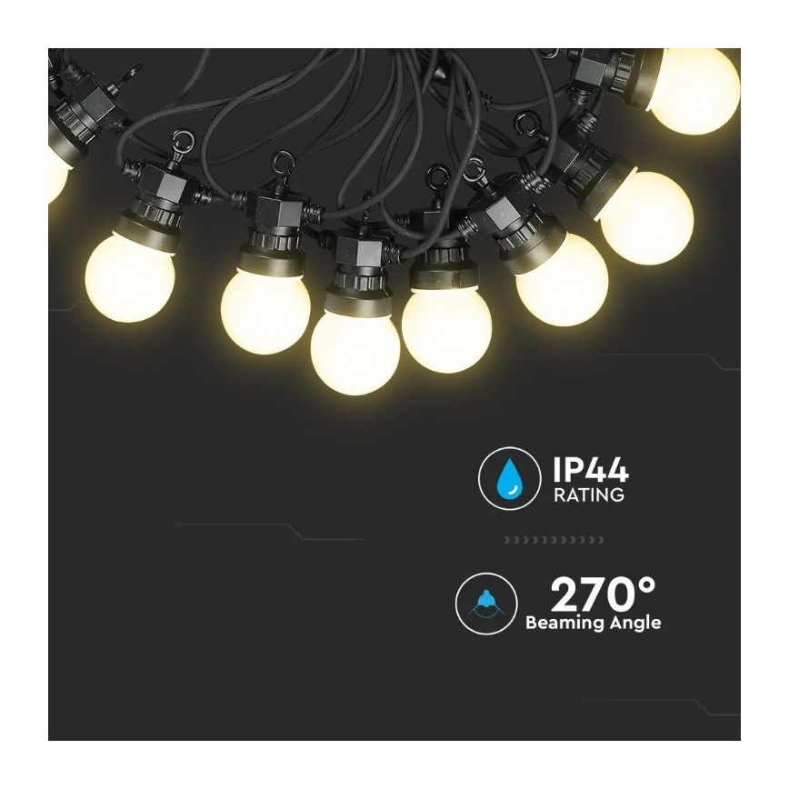 LED spoljni niz STRING 10m 20xLED/0,5W/230V IP44 6000K