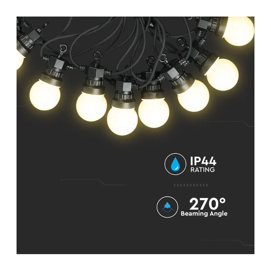 LED spoljni niz STRING 5m 10xLED/0,5W/230V IP44 3000K