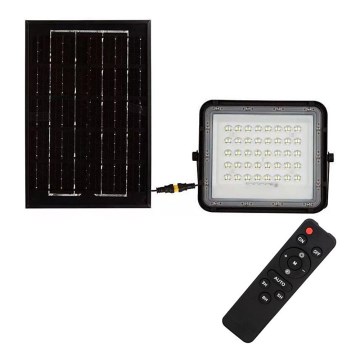 LED spoljni prigušiva solarni reflektor LED/6W/3,2V IP65 4000K 5000 mAh crni + daljinski upravljač