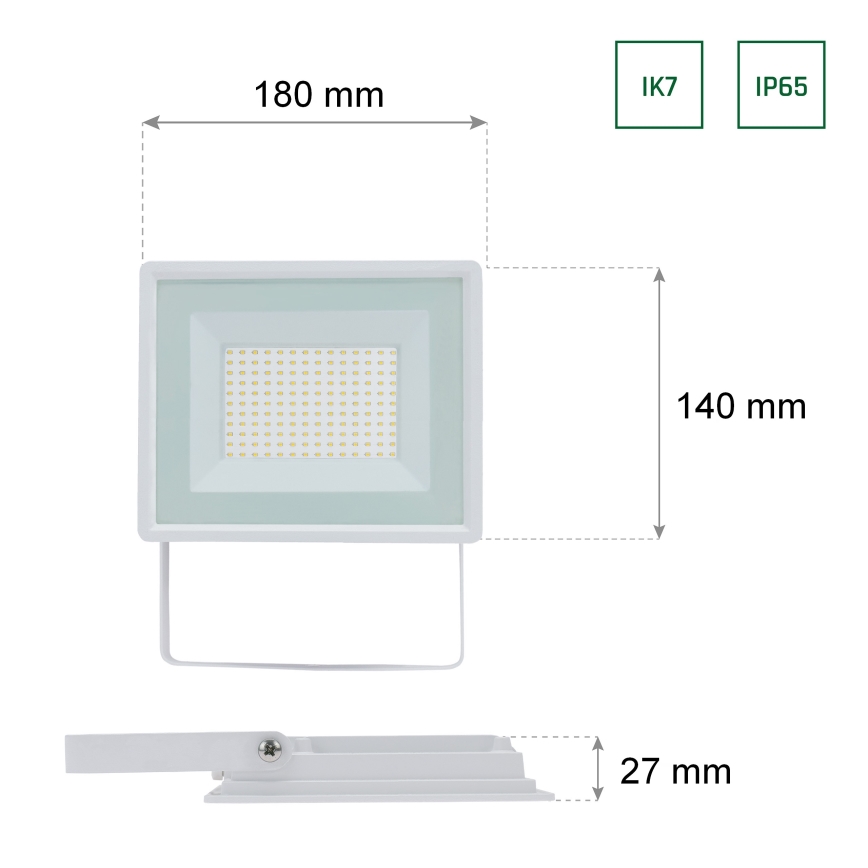 LED spoljni reflektor NOCTIS LUX 3 LED/50W/230V IP65 bela