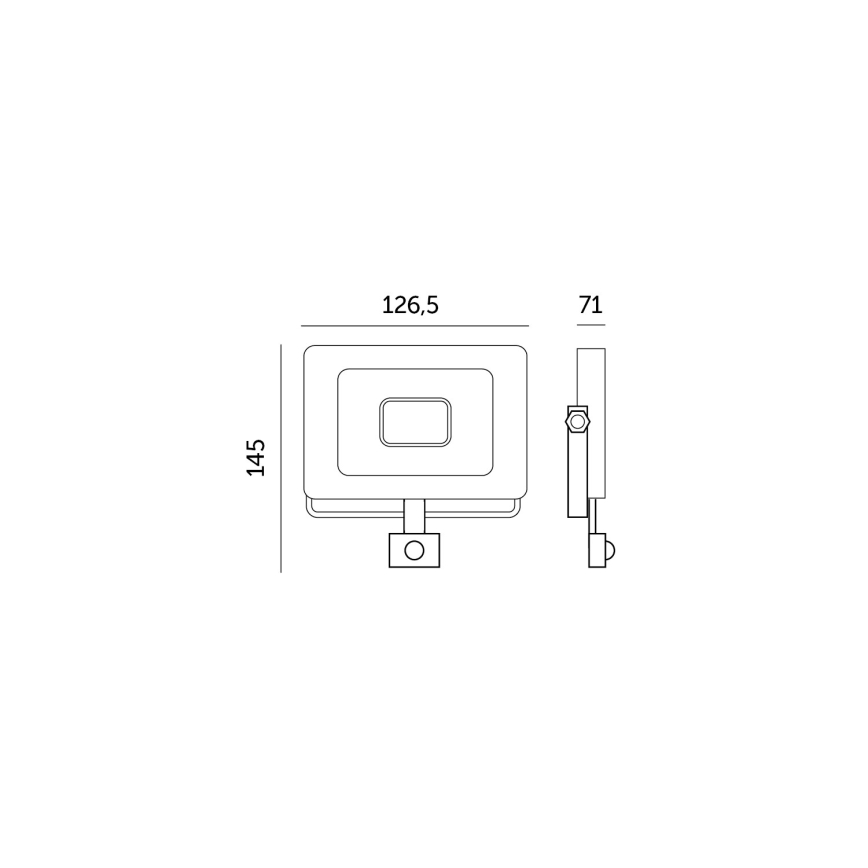 LED spoljni reflektor sa senzorom LED/20W/230V IP44 6500K crna