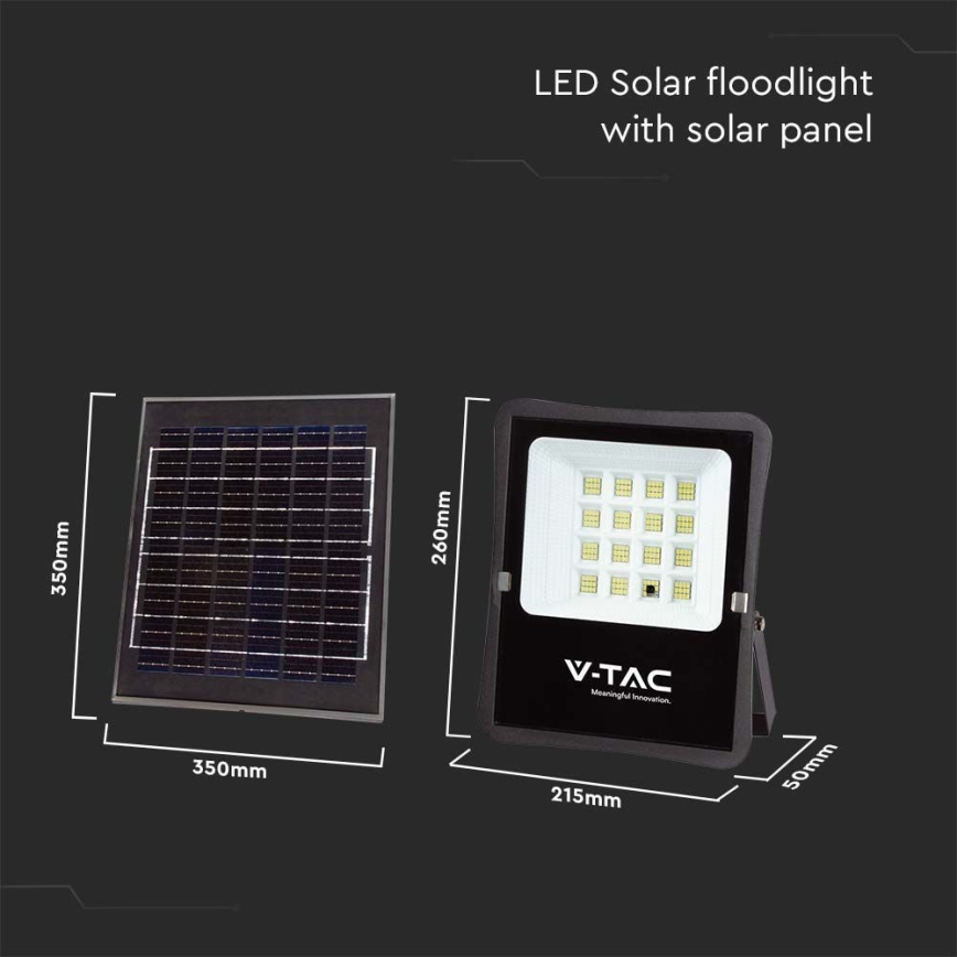 LED spoljašnji solarni reflektor LED/12W/3,2V 6400K IP65 10000 mAh + daljinski upravljač