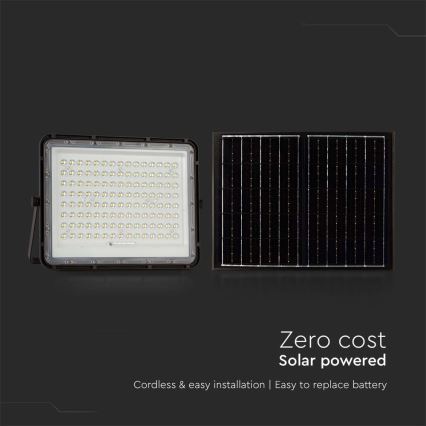 LED spoljni solarni reflektor LED/20W/3,2V 6400K, crni, IP65, 16000 mAh + daljinski upravljač