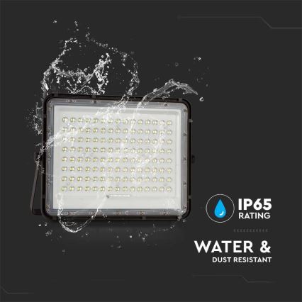 LED spoljni solarni reflektor LED/20W/3,2V 6400K, crni, IP65, 16000 mAh + daljinski upravljač