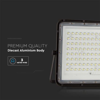 LED spoljni solarni reflektor LED/20W/3,2V 6400K, crni, IP65, 16000 mAh + daljinski upravljač
