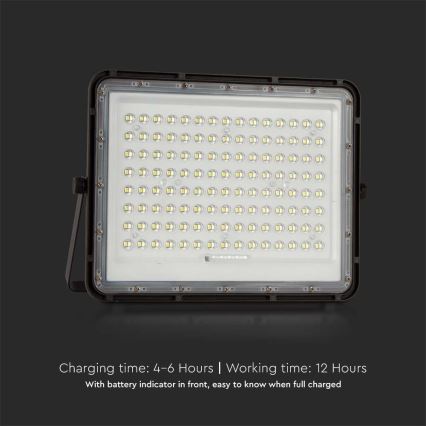 LED spoljni solarni reflektor LED/20W/3,2V 6400K, crni, IP65, 16000 mAh + daljinski upravljač