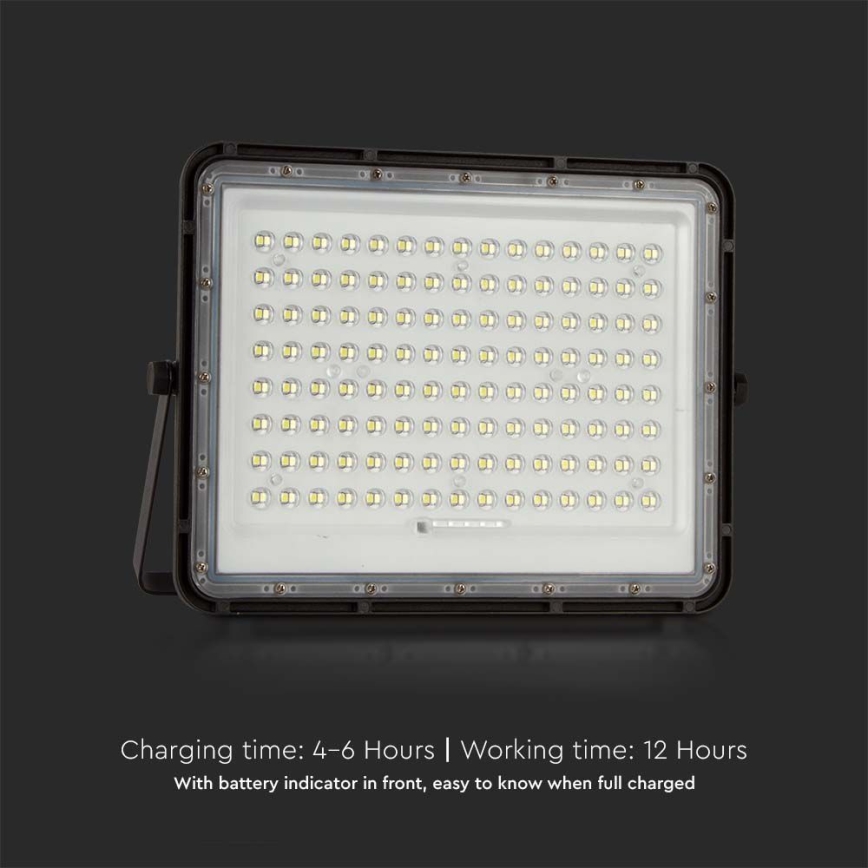 LED spoljni solarni reflektor LED/20W/3,2V 6400K, crni, IP65, 16000 mAh + daljinski upravljač