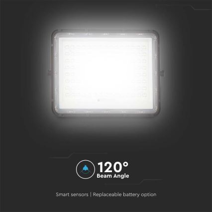 LED spoljni solarni reflektor LED/20W/3,2V 6400K, crni, IP65, 16000 mAh + daljinski upravljač