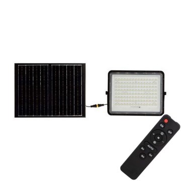 LED spoljni solarni reflektor LED/20W/3,2V 6400K, crni, IP65, 16000 mAh + daljinski upravljač