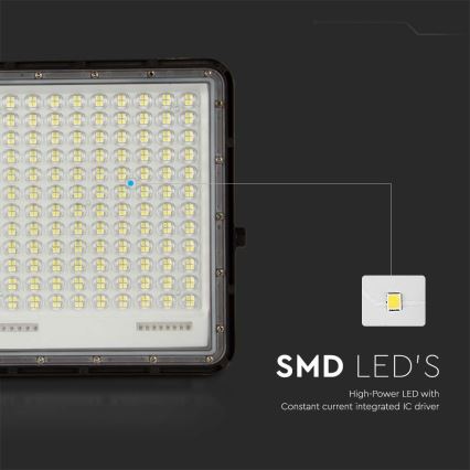 LED spoljašnji solarni reflektor LED/30W/3,2V 6400K, crni, IP65, 20000 mAh + daljinski upravljač