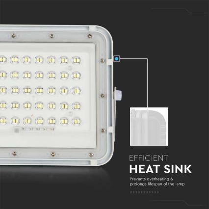 LED spoljašnji prigušiva solarni reflektor LED/6W/3,2V IP65 4000K 5000 mAh beli + daljinski upravljač
