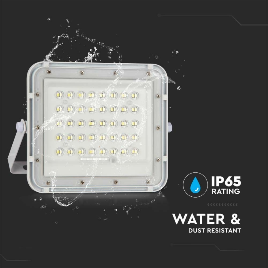 LED spoljašnji prigušiva solarni reflektor LED/6W/3,2V IP65 4000K 5000 mAh beli + daljinski upravljač