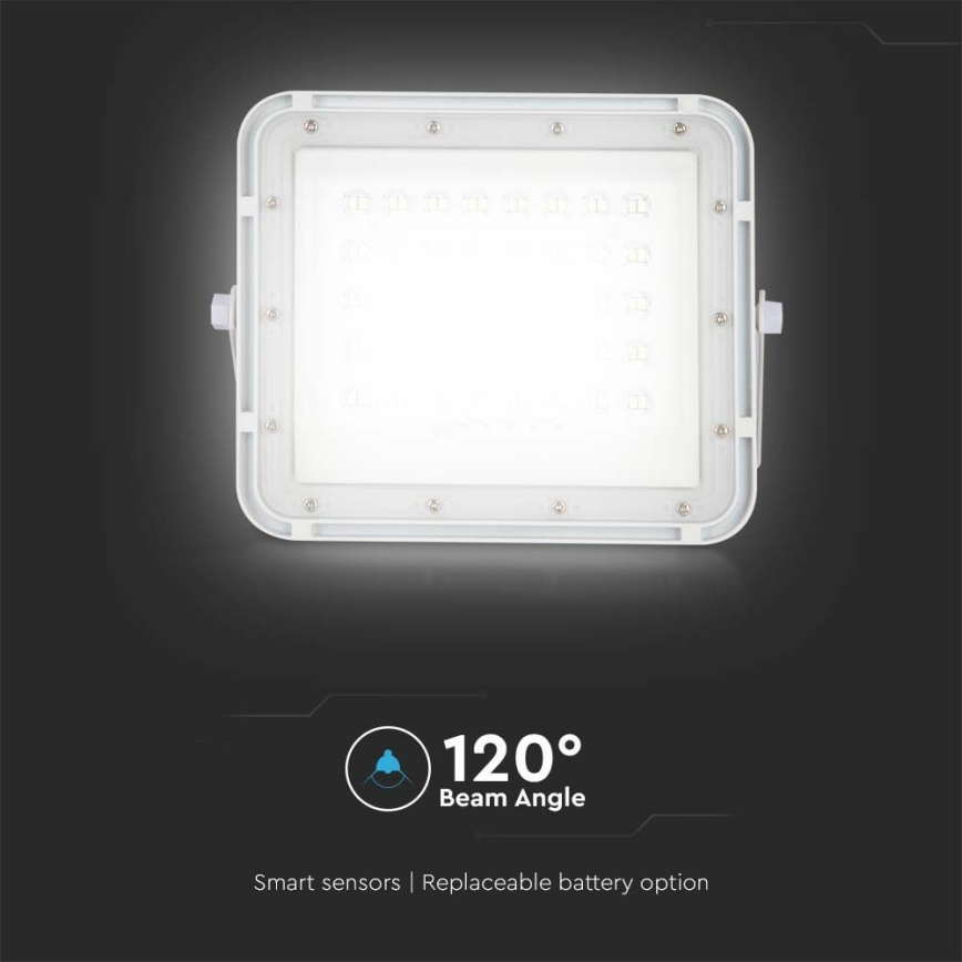 LED spoljašnji prigušiva solarni reflektor LED/6W/3,2V IP65 4000K 5000 mAh beli + daljinski upravljač