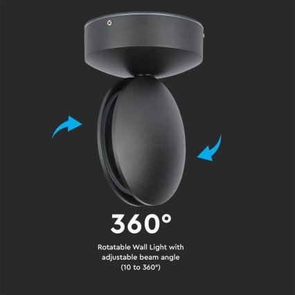 LED spoljašnje zidno fleksibilno svetlo LED/7W/230V 4000K IP65 crna