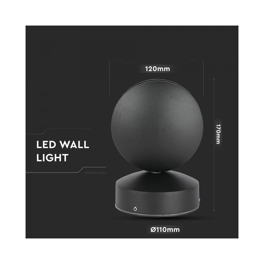 LED spoljašnje zidno fleksibilno svetlo LED/7W/230V 4000K IP65 crna