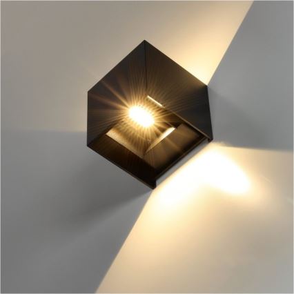 LED spoljno zidno svetlo QUERK 2xLED/3W/230V 3000K IP54 crna