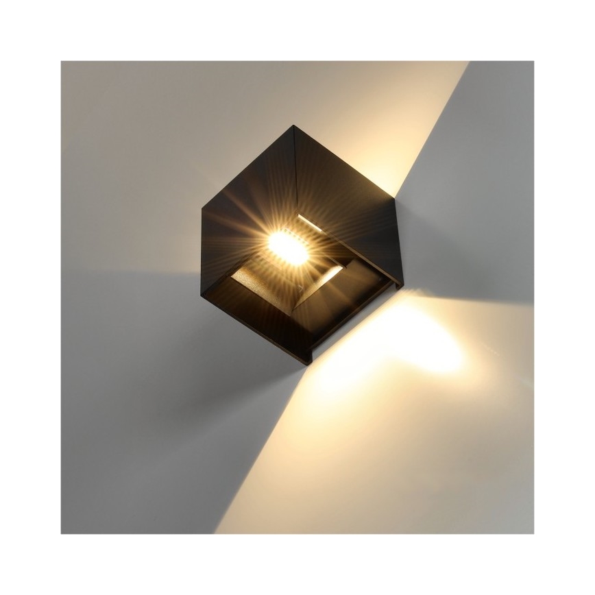 LED spoljno zidno svetlo QUERK 2xLED/3W/230V 3000K IP54 crna