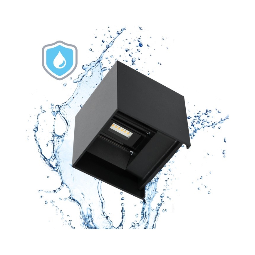 LED spoljno zidno svetlo QUERK 2xLED/3W/230V 3000K IP54 crna