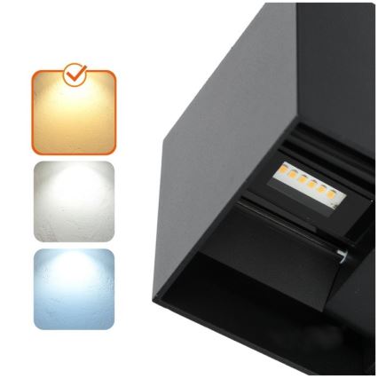 LED spoljno zidno svetlo QUERK 2xLED/3W/230V 3000K IP54 crna