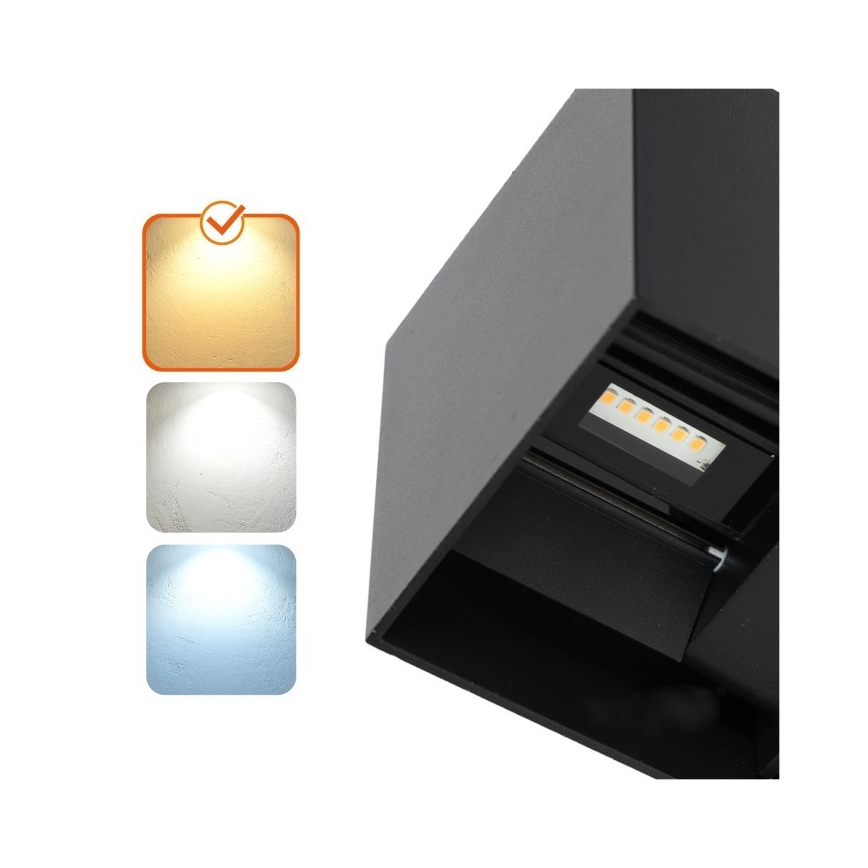 LED spoljno zidno svetlo QUERK 2xLED/3W/230V 3000K IP54 crna