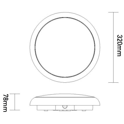 LED prigušiva spoljašnje plafonsko svetlo STROPY LED/12/15/18/22W/230V 3000/4000/6000K IP65 crna