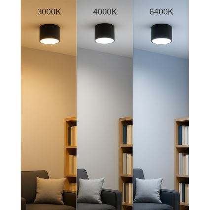 LED spot svetiljka 10W/230V, 3000/4000/6400K, prečnik 12 cm, crna