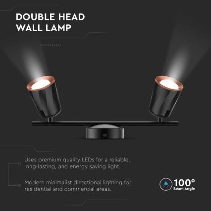 LED spot svetiljka 2xLED/5W/230V 4000K crna