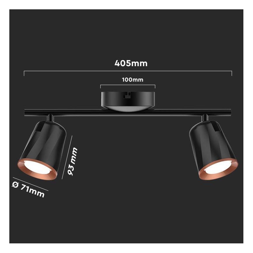 LED spot svetiljka 2xLED/5W/230V 4000K crna