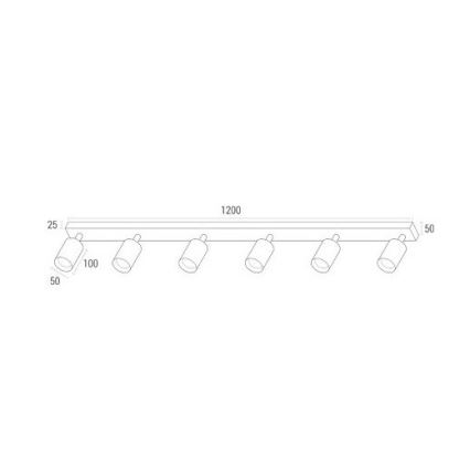 LED spot svetiljka ANGIE 6xGU10/6W/230V crna