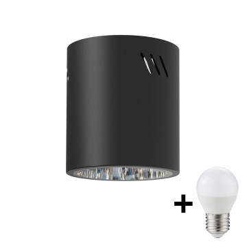 LED spot svetiljka GEORGE 1xE27/6W/230V, prečnik 11 cm, crna
