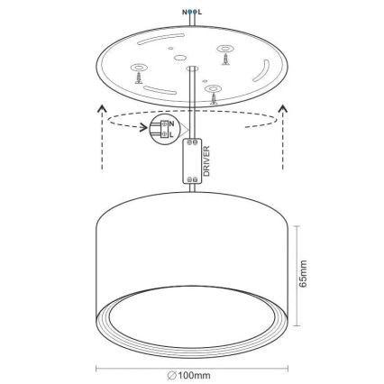 LED spot svetiljka LED/12W/230V 4000K prečnika 10 cm bela