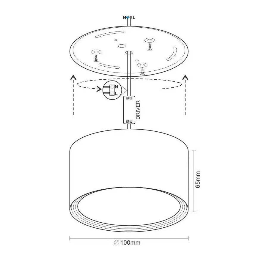 LED spot svetiljka LED/12W/230V 4000K prečnika 10 cm bela