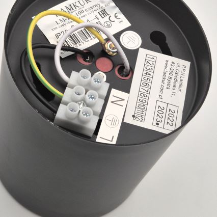 LED spot svetiljka TACO 1xE27/15W/230V crna