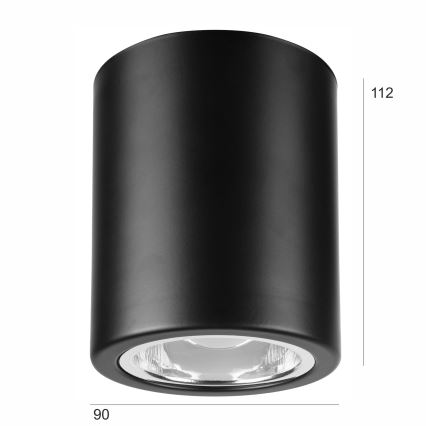 LED spot svetiljka TACO 1xE27/15W/230V crna